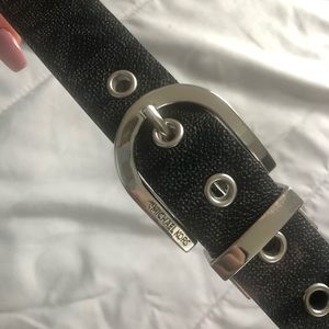 Black and brown reversible MK belt